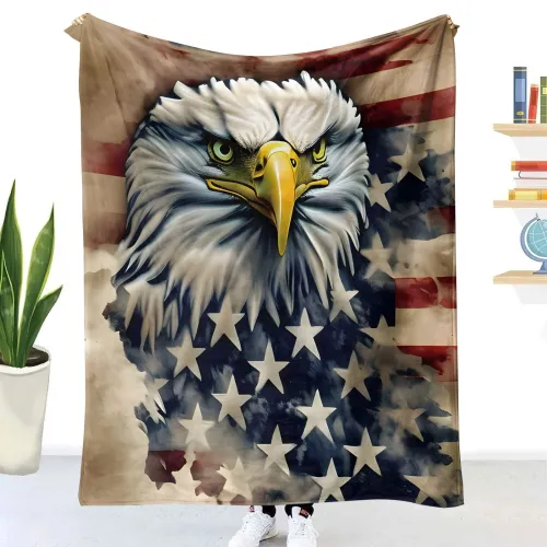 Eagle Flag Printed Blanket