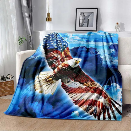 Flag Eagle Printed Blanket