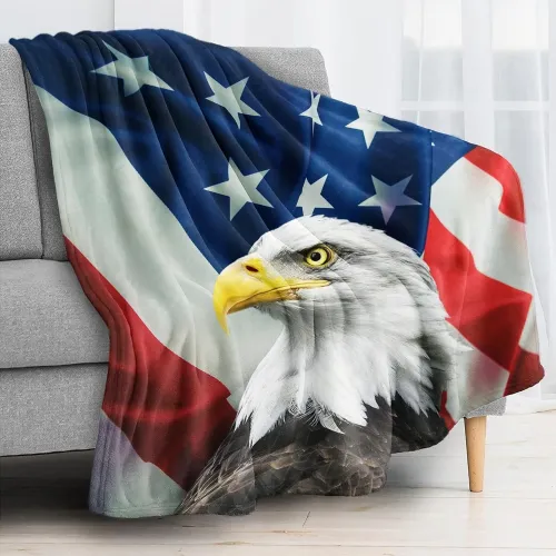 Flag American Eagle Printed Blanket