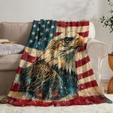 Eagle Soldier Flag Throw Blanket