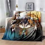 Tribal Eagles Print Blanket