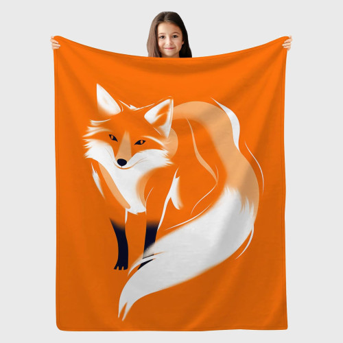 Kids Funny Fox Print Blanket