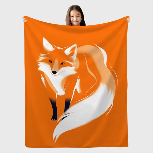 Kids Funny Fox Print Blanket