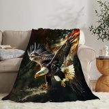 Bald Eagle Flag Flannel Blanket