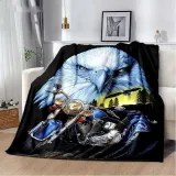 Motorbike Eagle Print Blanket