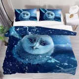 Flying Owl Print Bed Set