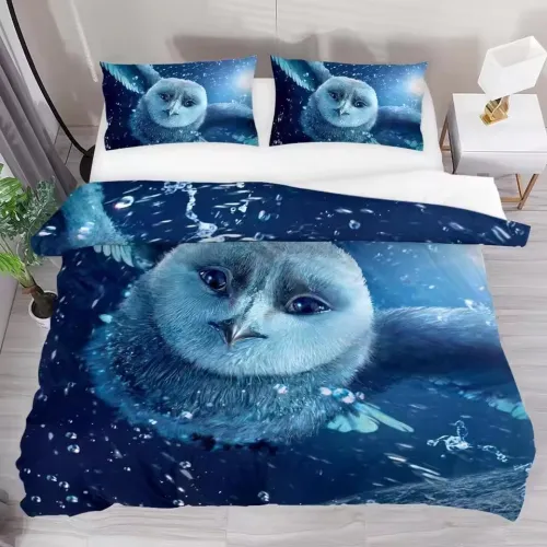 Flying Owl Print Bed Set