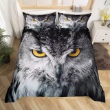 3D Animal Owl Print Bed Set