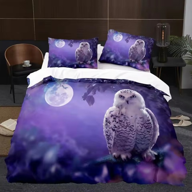 Snowy Owl Moon Bed Set