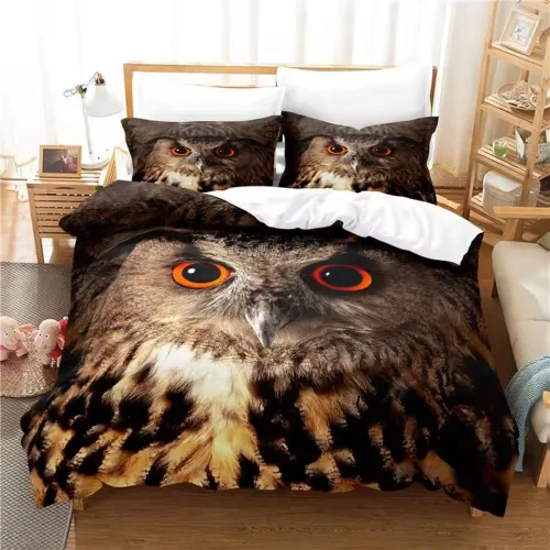 3D Owl Print Bed Set