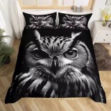 Natural Owl Print Bed Set