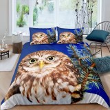 Cute Owl Print Bed Set