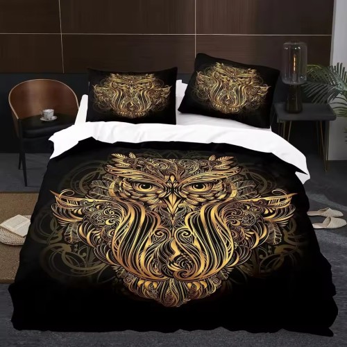 Geometric Owl Print Bed Set