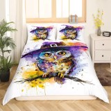 Watercolor Witch Owl Bed Set