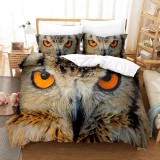 3D Animal Owl Print Bed Set