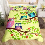 Kawaii Cartoon Owl Bed Set