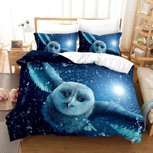Flying Owl Print Bed Set
