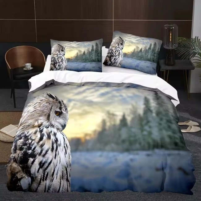 Wildlife Owl Print Bed Set