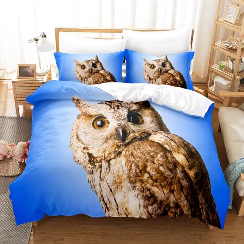 Animal Owl Print Bed Set