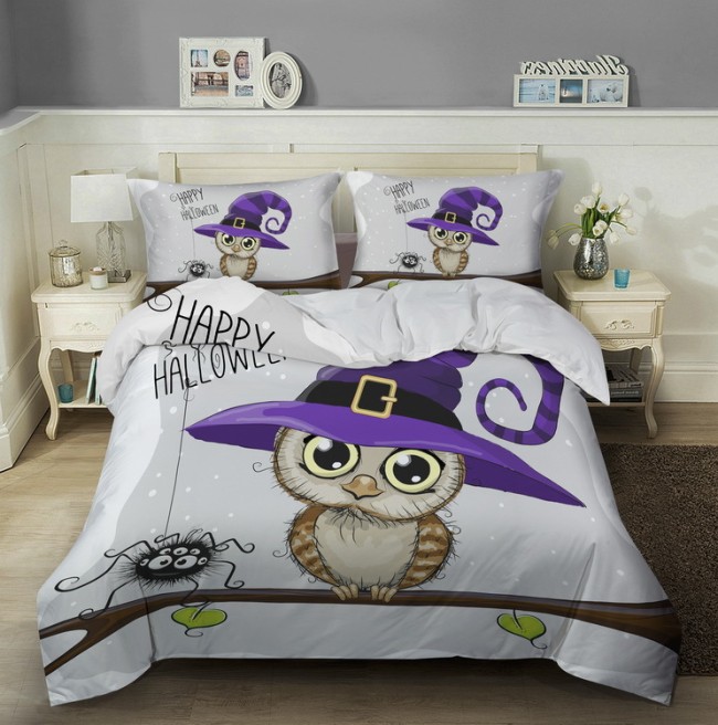 Happy Halloween Owl Bed Set