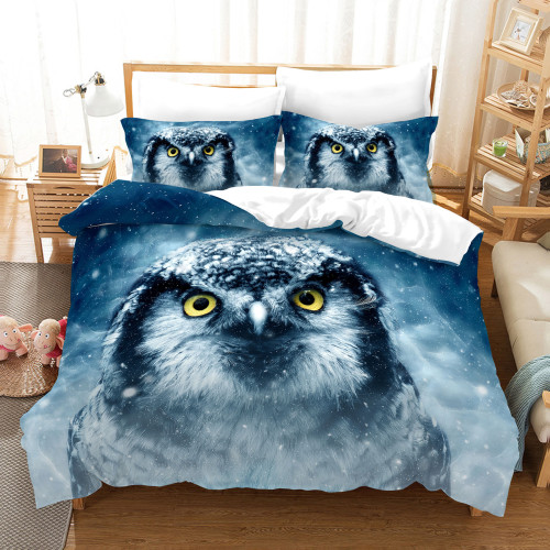 Animal Owl Print Bed Set