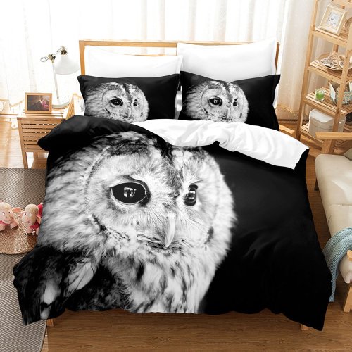 Owl Head Print Bed Set
