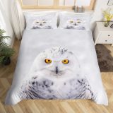 Snowy Owl Print Bed Set