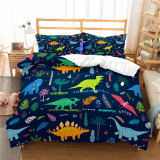 Boys Cartoon Dinosaurs Print Bed Set