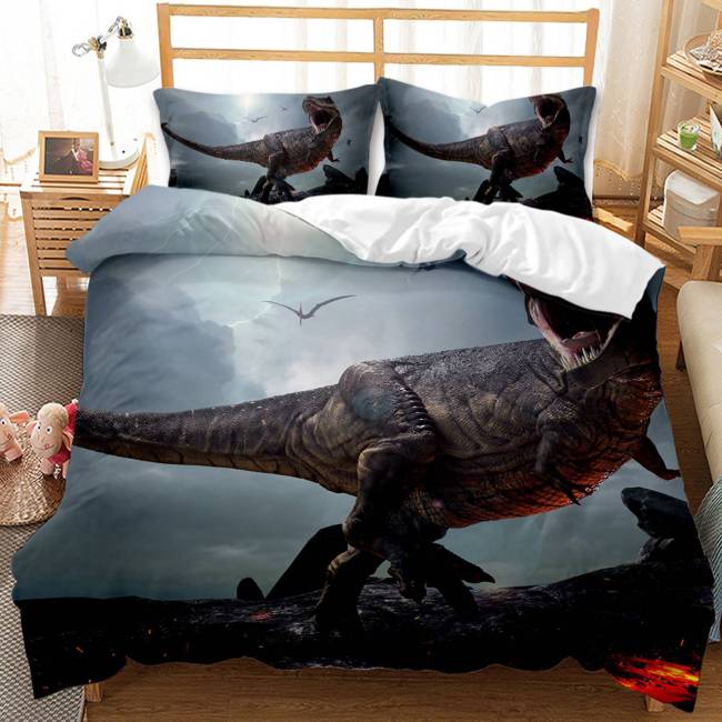 3D Dinosaur Print Bed Set
