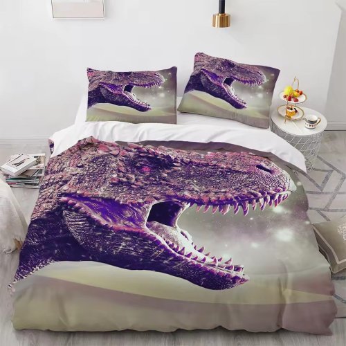 3D Room Decor Dinosaur Print Bed Set
