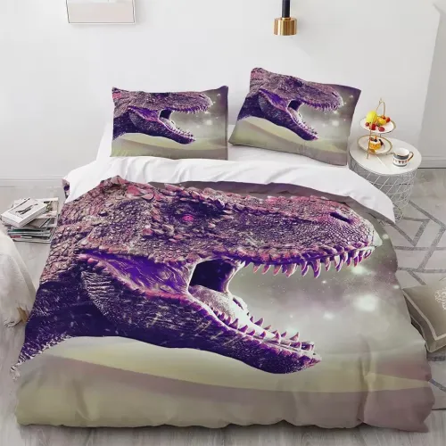 3D Room Decor Dinosaur Print Bed Set