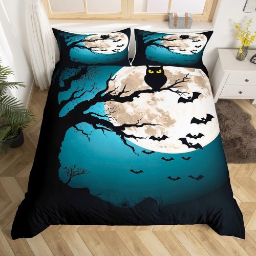 Halloween Owl Print Bed Set