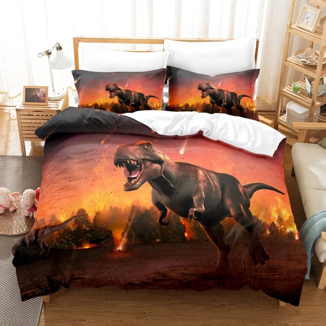 Horrible Dinosaur Print Bed Set