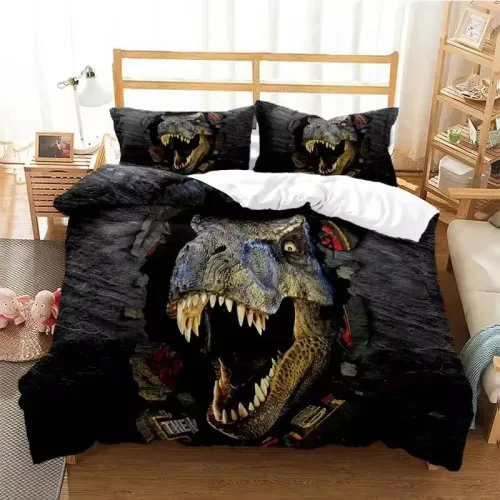 Dinosaur Head Print Bed Set