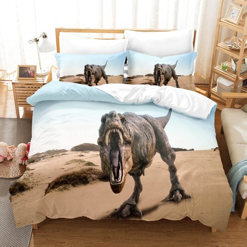 Roaring Dinosaur Print Bed Set