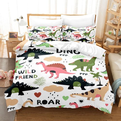 Cartoon Dinosaur Print Bed Set