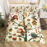 Christmas Theme Owl Bed Set