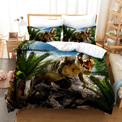 Wild Dinosaur Print Bed Set