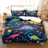 Boys Colorful Dinosaur Print Bed Set