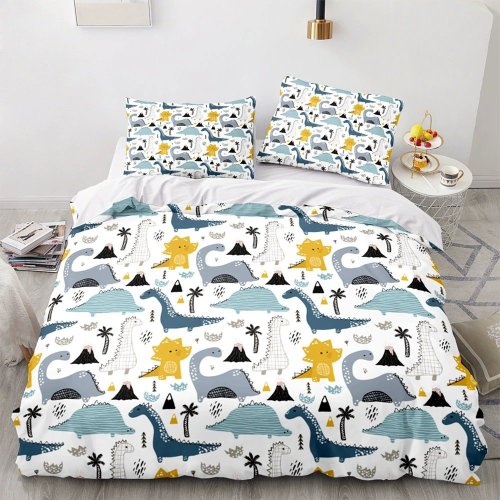 Cartoon Dinosaur Pattern Bed Set