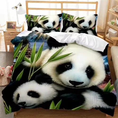 Mom And Baby Panda Bed Set