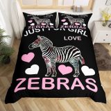Just For Girl Love Zebras Bed Set