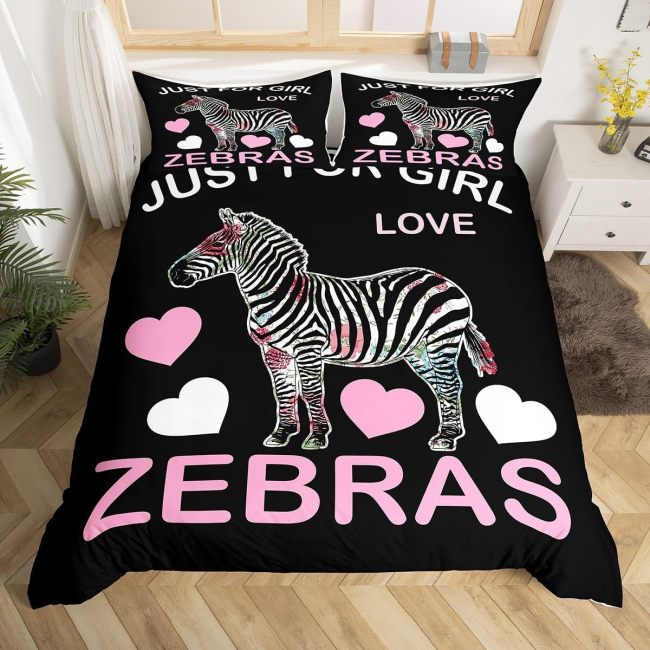 Just For Girl Love Zebras Bed Set
