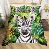 Tropical Zebra Print Bed Set