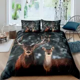 Deer Couples Print Bed Set