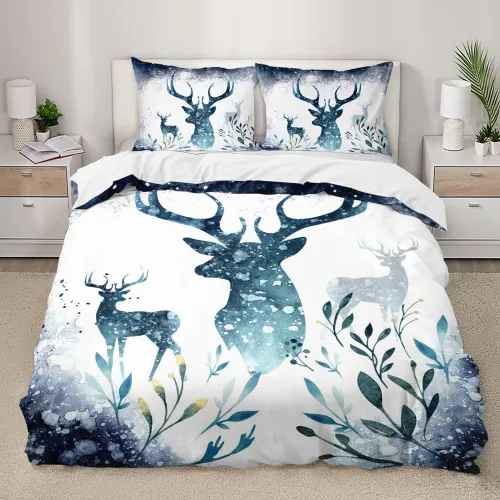 Christmas Theme Deer Bed Set