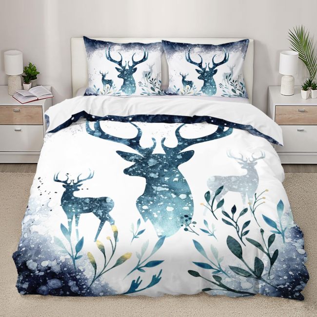 Christmas Theme Deer Bed Set