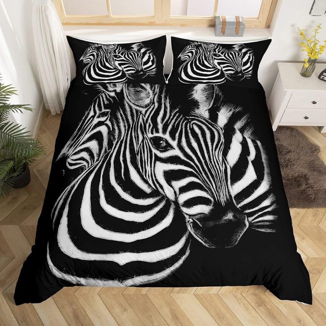 Wild Zebra Print Bed Set