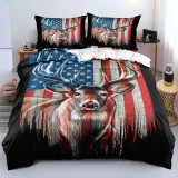 Flag Deer Print Bed Set