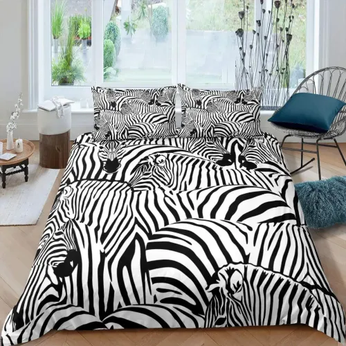 Multiple Zebras Print Bed Set